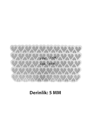 Epoksi Silikon Kalıp Çoklu Kalp Delikli Anahtarlık Kolye Kalıbı Küçük Boy 3 Cm 50 Li