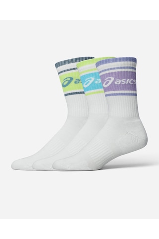 Asics 3 Pack Asıcs Logo Crew Sock Illuminate Yellow/energy Aqua/ Koşu Çorabı 3033c295-751 İlluminate Yellow/energy Aqua/