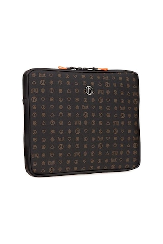 Bilik Deri Monogram Siyah Unisex Laptop & Evrak Çantası Tablet Mn Siyah