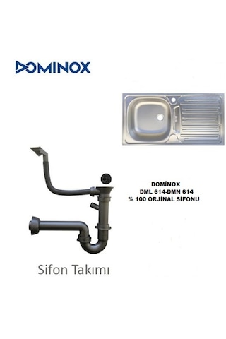 Dominox 1 Gözlü Küçük Kafa Çelik Evye Sifonu
