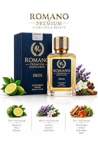 Eros 50 Ml Kalıcı Erkek Parfüm Yoğun Esans Gün Boyu Kokunun İzini Bırak Egzotik