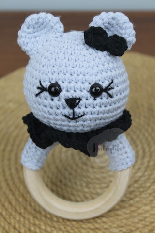 Aleylife Amigurumi Organik Ayıcık Çıngırak Diş Kaşıyıcı
