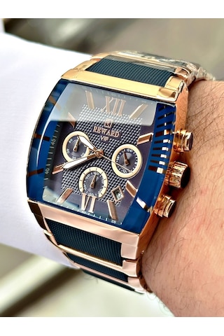 Reward Lacivert Renk Fonksiyonlar Aktif Silikon Metal Kordon Erkek Kol Saati + Bileklik Hediyeli Nda130