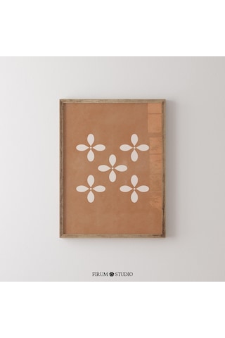 Yanık Turuncu Soyut Minimalist Terakota Duvar Sanatı, Daire Dekorasyonu İçin Büyük Modern Poster