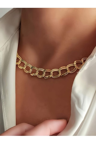 Uzay Yolu Samanyolu Model Zincir Altın Kaplama Gold Renk Kolye Gold