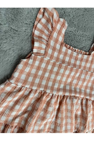 Müsli Kumaş Kız Çocuk-bebek Elbise Ekru - Camel