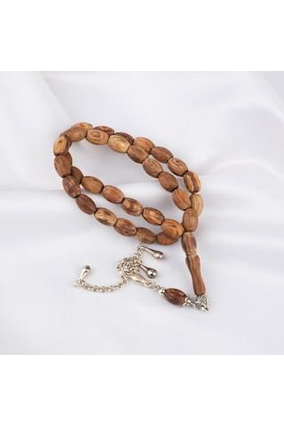 Kör Diken Ağacı Alpaka Püsküllü Fıçı Kesim 7.5x10mm Tesbih Kahverengi