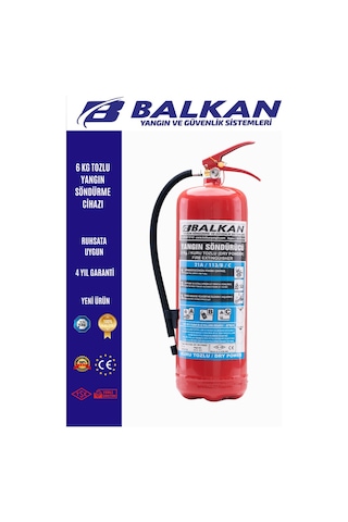 6 Kg Tozlu Yangın Tüpü Tse Ce Belgeli Ruhsata Uygun 4 Yıl