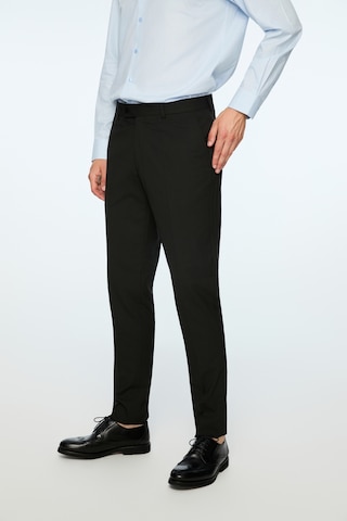 Morven Erkek Siyah Poliviskon Basic Düz Slim Fit Pantolon 26mc003025001 Siyah