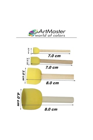 Ponpon Tampon Sünger Fırça Seti 8 Li 1 Paket Artmaster Sünger Tampon 8 Li 1 Paket Süngerli Fırça Resim Sanatı