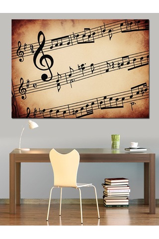 Eski Nota Sayfası Klasik Müzik Dekoratif Kanvas - Mdf Ahşap Tablo
