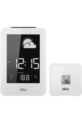 Braun Bnc013 Hava İstasyonlu Dijital Masa Saati - Beyaz