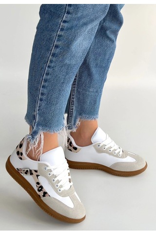 Naturalshoess Mier Bej Cilt Bağcıklı Spor Ayakkabı Bej