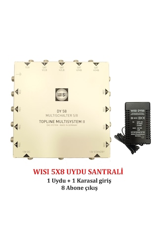 Wısı 5/8 Multiswitch Uydu Santrali 1 Uydu Giriş - 8 Abone Çıkış