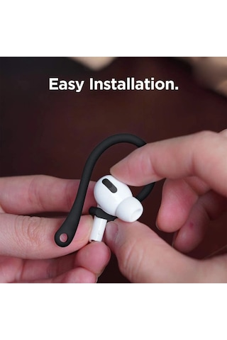 Caseonn Samsung Uyumlu Galaxy Buds 4 / Buds 4 Pro Kulak Üstü Kulaklık Tutucu Spor Kanca, Esnek Silikon Düşme Önleyici Askı Siyah