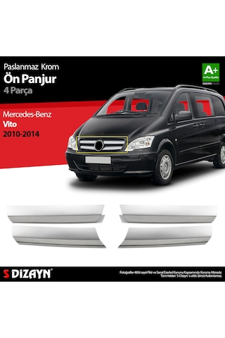 S-Dizayn  Mercedes Vito Krom Ön Panjur 4 Prç 2010-2014 Geniş