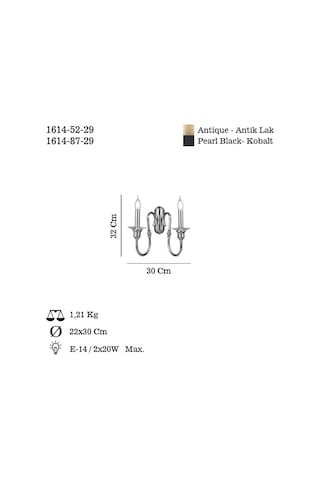 Boreno 2 Lı Antık Lak Aplık 2xe14 Antik Lak