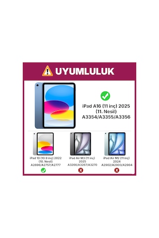 İpad 11. Nesil A16 Ve 10. Nesil 10.9" Uyumlu Kılıf A3355 A2696 Ultra İnce Standlı Kapak Pembe Kapaklı Kılıf