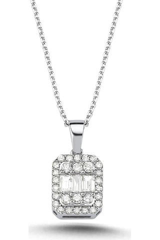 0,35 Karat Pırlantalı Baget Kolye