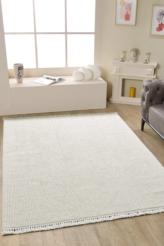 Mariesse Home Naturel Bukleli Yumuşak Dokulu Iskandinav Yolluk Modern Halı Oturma Odası Mutfak Halısı Koridor E601 Krem