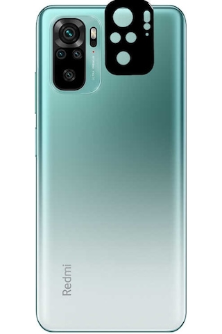 Ceponya Redmi Note 10 3D Kamera Lens Koruyucu Temperli Cam Siyah