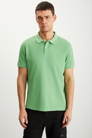 Grimelange Tarnex Erkek %100 Pamuk Kısa Kollu Regular Fit Yeşil Polo Yaka T-shirt