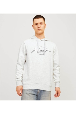 Jack & Jones Erkek Sweatshirt Beyaz 12256838 Jjferrıs Sweat Hood 25kw21000484 W2100384 Beyaz