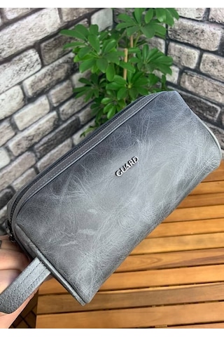Guard Antik Gri Unisex Deri El Çantası