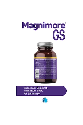 Magnimore GS Magnezyum 60 Bitkisel Kapsül Bisglisinat Sitrat
