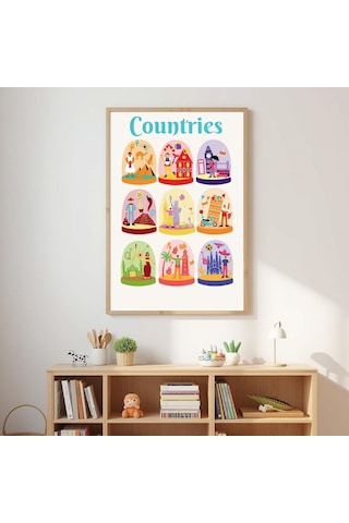 Besay Countries Dünya Harikası Ülkeler Duvar Posteri-estetik Dekoratif A2 Çerçevesiz