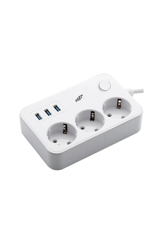 Mf Product Jettpower 0370 Akım Korumalı 3 Usb'li 3'lü Grup Priz