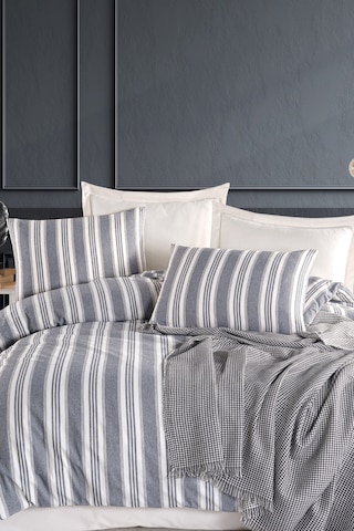 Eponj Home Sport Çizgili Nevresim Takımı Tek Kişilik Soft Line Antrasit Antrasit