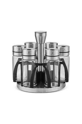 Aryıldız Steel Baharat Seti 7 Parça 90 Ml Gri
