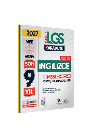 2026 LGS 8.Sınıf İNGİLİZCE Karakutu MEB Çıkmış Soru Modülü Video/PDF Çözümlü Konu Konu Son 9 Yıl