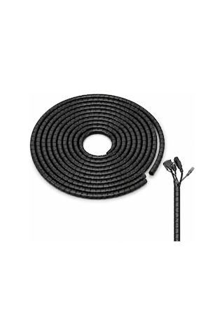 Spiral Kablo Kanalı Kablo Düzenleyici Toplayıcı 25mm Genişlik 5 Metre Uzunluk Siyah Al5470