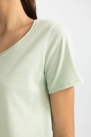 Defacto Regular Fit Bisiklet Yaka Kısa Kollu Tişört K1508az24smgn1180 Yeşil