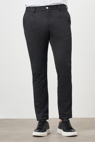Morven Erkek Siyah Poliviskon Trend Pileli Slim Fit Spor Pantolon Siyah