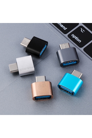 Gplus Apple Uyumlu MacBook Pc Telefon Usb Typec Çevirici Otg Siyah