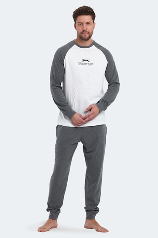 Slazenger Pascual In Erkek Pamuklu Beyaz Pijama Beyaz