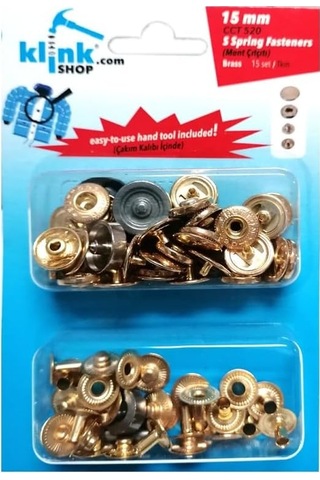 15 Mm Kendin Yap Kiti, Mont, Giyim, Çanta, Deri İçin Çekiçle Uygulama Aparatları Ve Gold Renk 15 Adet Alfa Çıtçıt Düğme Takım-paslanmaz Pirinç Beyaz