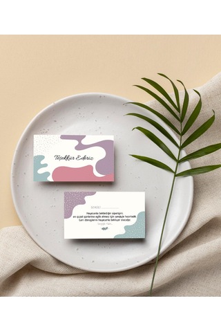 Çift Yön Çiçek Teşekkür Kartı Thank You Cart Pytktskk24