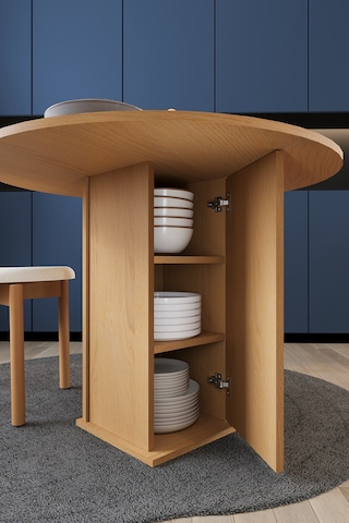 Modern Dolaplı 4 Kişilik Mutfak Yemek Masası %100 Mdf Mutfak Yemek Odası Masası Ym04 Karına