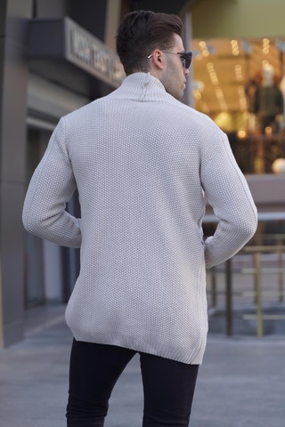 Madmext Taş Basic Örgü Hırka 5996 Taş Rengi