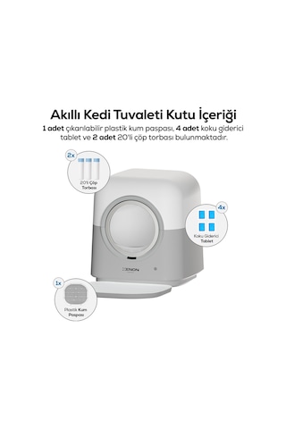 Otomatik Kedi Tuvaleti 60l, 6l Atık Hazneli, Uv, Wifi, Kilo Takibi, Akıllı Kedi Tuvaleti X8621
