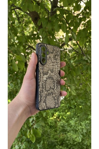 Samsung Uyumlu Galaxy A56 Yılan Desenli Kabartma Dokulu Kılıf Sarı