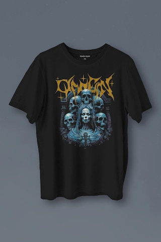 Unisex T-shirt Omen Gotik Skull Gothic Corpse Bride Siyah Baskılı Tişört 001