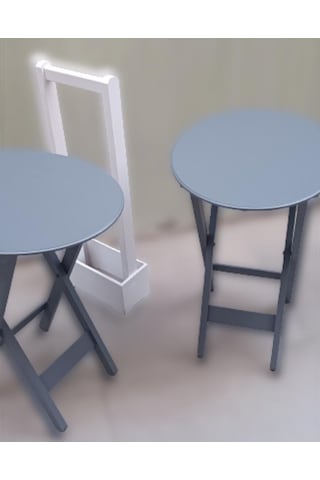 Çanta Zigon Sehpa Oval Model İkili Takım Ahşap Mdf Gri Renk Uyumu El Yapımı