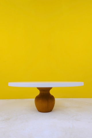 30 Cm. Mdf Beyaz Tabak Nar Model Ahşap Ayaklı Pasta Sunum Taba...