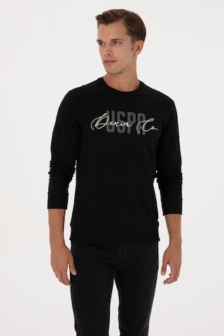 U.S. Polo Assn. Erkek Regular Fit Bisiklet Yaka Siyah İnce Sweatshirt 50315570-VR046