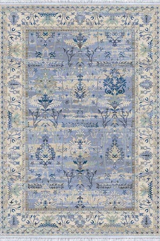 Eflatun Çerçeveli Dokuma Pamuk Taban Kaymaz Kilim Klm295n11